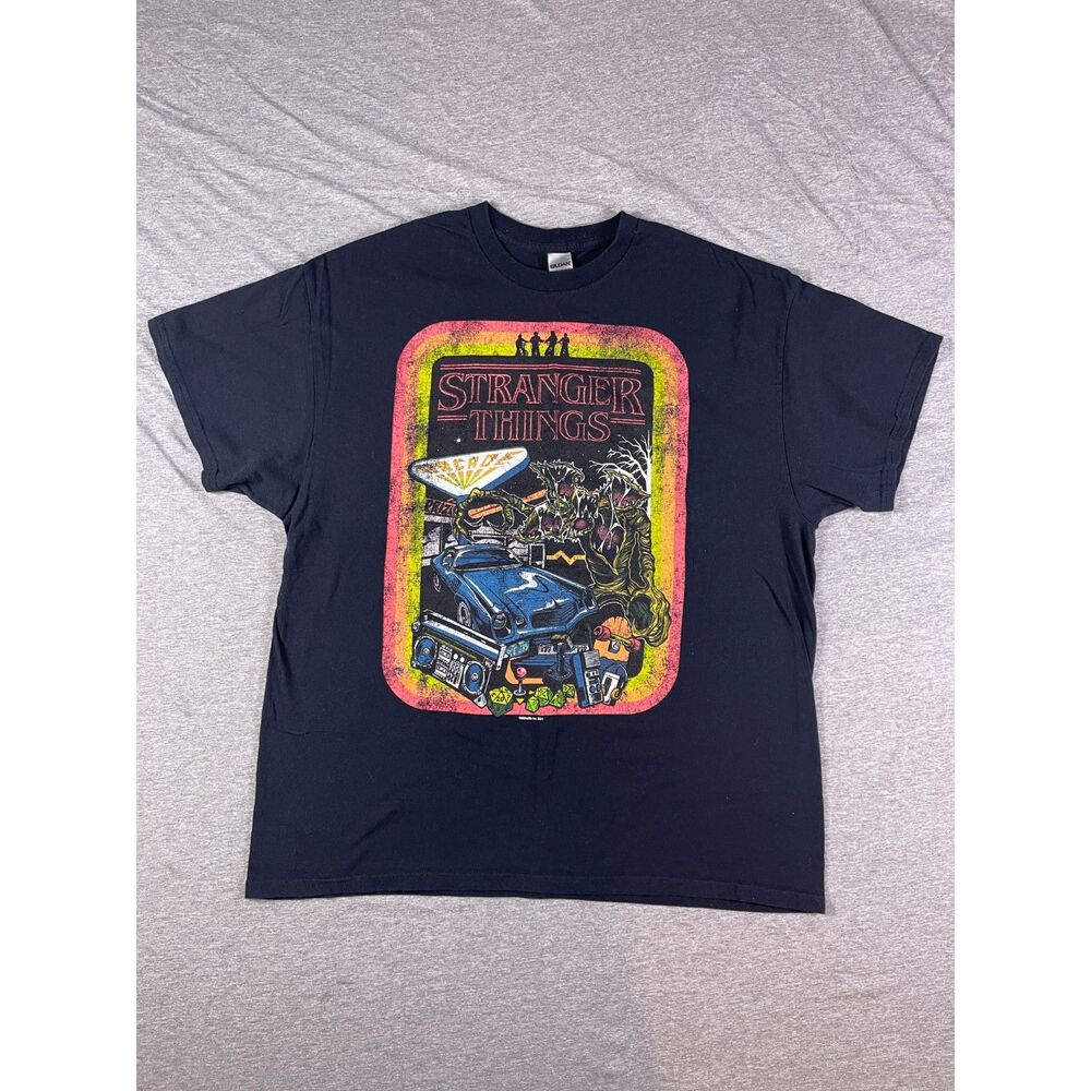 Netflix 2021 Stranger Things Retro Arcade Graphic T-Shirt Men's X-Large Black